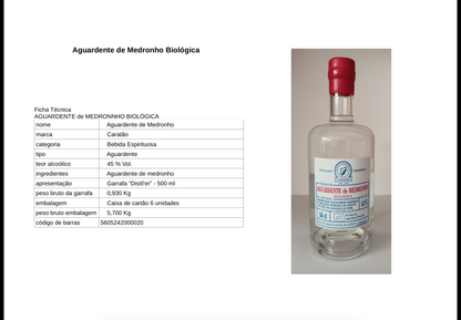 Aguardente de Medronho BIO 0,50 c/45%