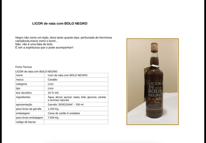Licor de Nata e Bolo Negro de Loriga 0,70 c/16%